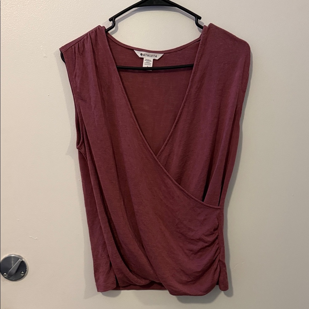 Athleta Women's Plum Sleeveless Wrap Blouse